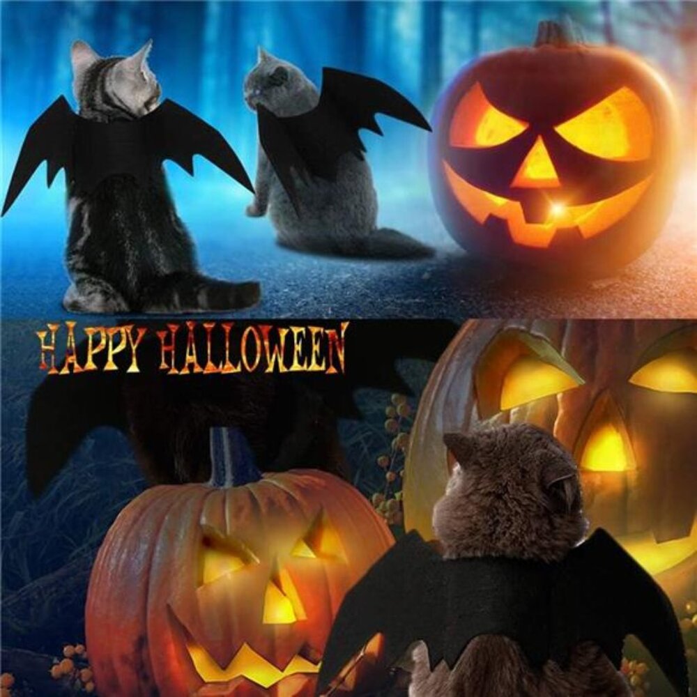 Pet Cat Bat Wings for Halloween Party Decoration, Puppy Collar Leads Cosplay - Picture 6 of 7
